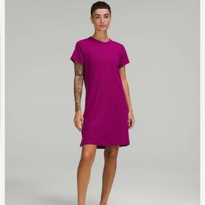 Lululemon Classic-Fit Cotton-Blend T-Shirt Dress magenta size 8